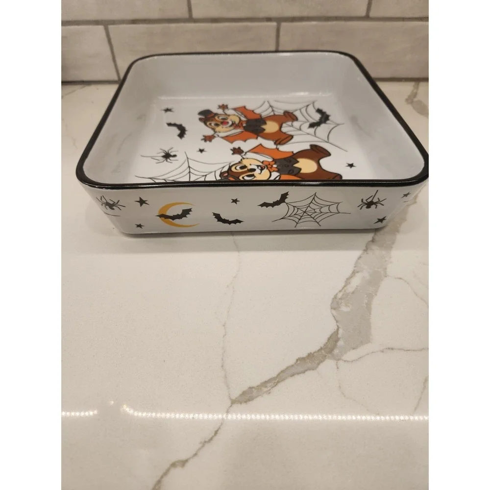Disney Chip & Dale Halloween Bats Spider Webs Baking Casserole Pan Dish 9